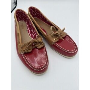 Sperry Women's 9.5M Red Patent Leather‎ Boat Shoes.          1606